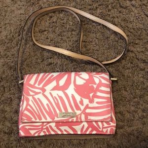 Pink and white crossbody